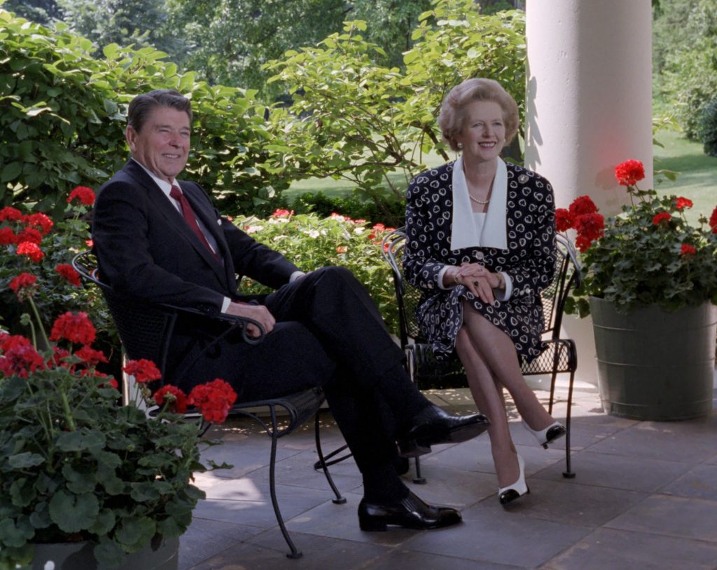 Ronald Reagan and Margaret Thatcher in the Oval Office